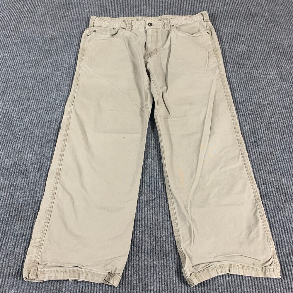 Prana Pants Mens 38x30 Gray Straight‎ Leg Carpenter Cotton Blend Heavy Workwear